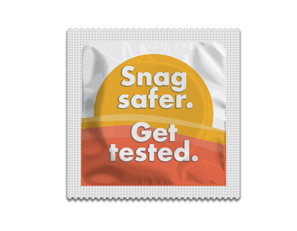 Snag safer. Get Tested. Condom