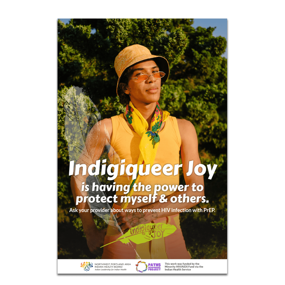 Indigiqueer Joy PrEP Poster